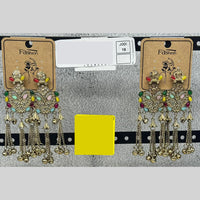 Raj Imitation Royal Pota Stone And Ghungroo Kashmiri Bell Jhumki( Pack of 18)