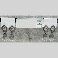 Raj Imitation Oxidised Elegant Pearl Jhumki Earrings (Set of 60)