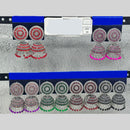 Raj Imitation Oxidised Pota Stone And Ghungroo Jhumki Earrings (Set of 24)