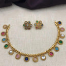 Tanish Art Jewellery Classic Pota Stone With Matching Earrings Necklace Set