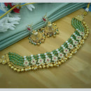 Tanish Art Jewellery Classic Austrian Stone And Pearl With Matching Earrings Necklace Set