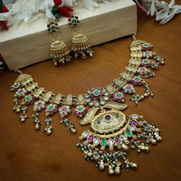 Tanish Art Jewellery Classic Pota Stone With Matching Earrings Necklace Set