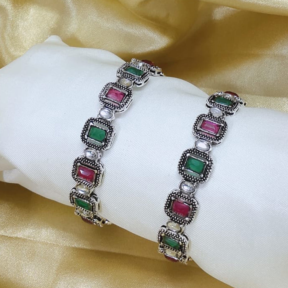 Tanish Art Jewellery Exclusive Oxidised Vibrant Pota Stones Bangles Set