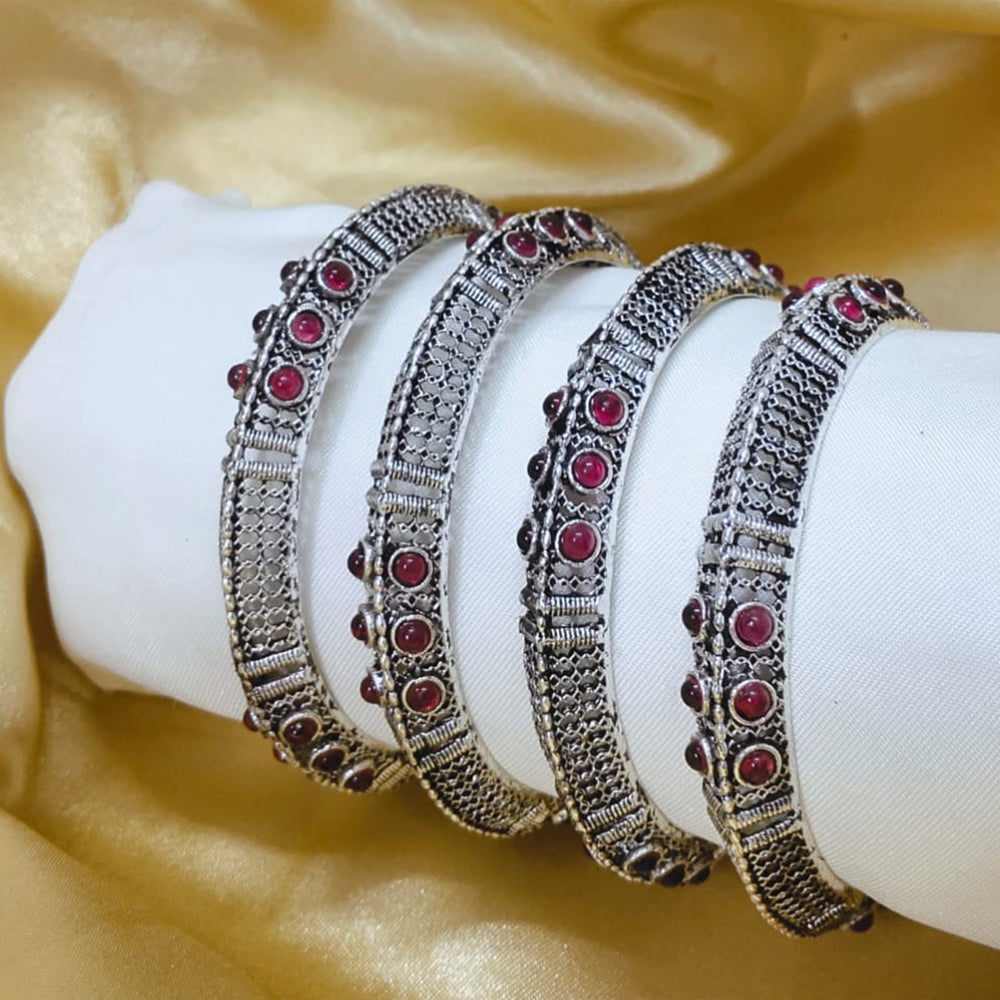 Tanish Art Jewellery Exclusive Oxidised Vibrant Pota Stones Bangles Set