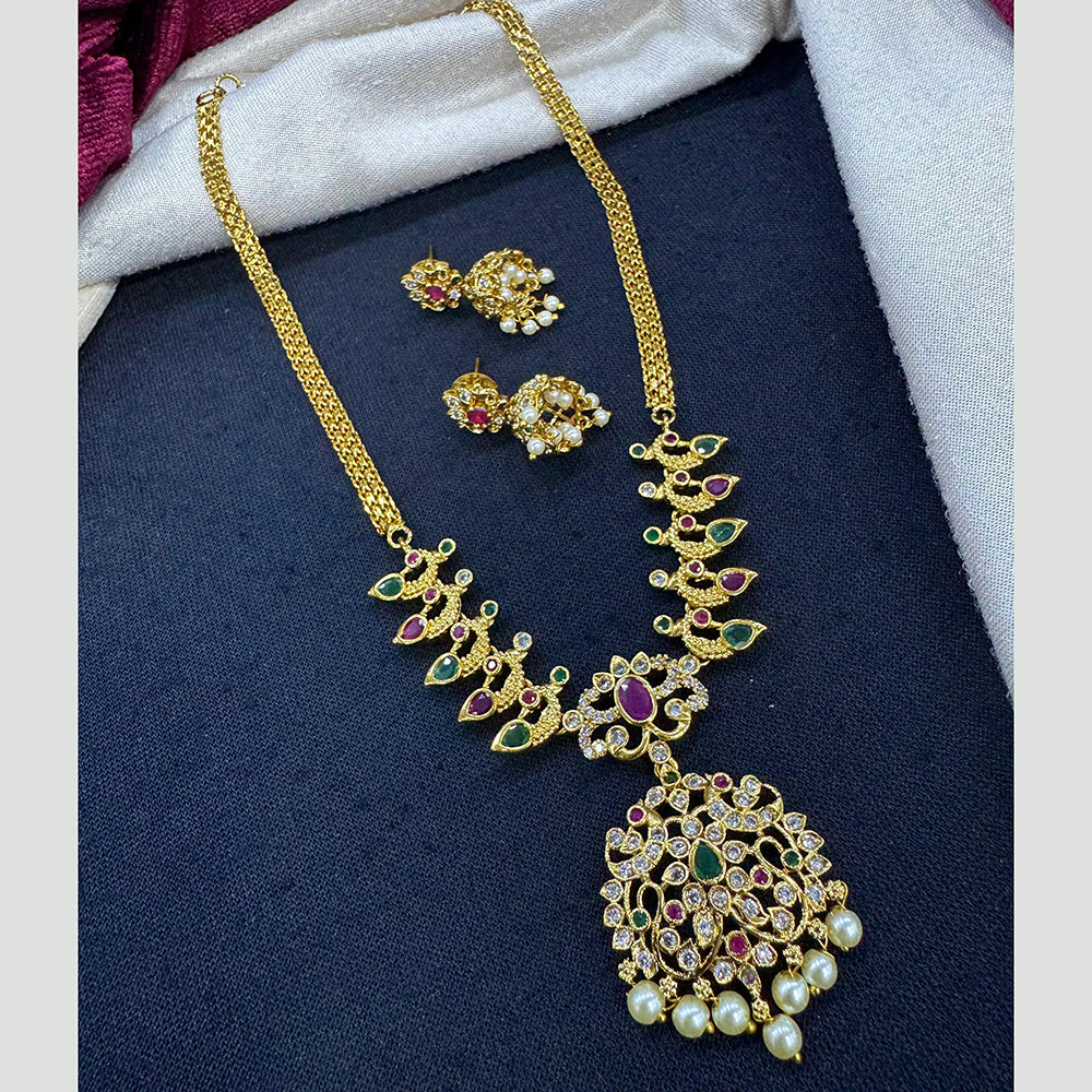 Tanish Art Jewellery Glow And Grace Pota And Austrain Stone Pearl Necklace Set 