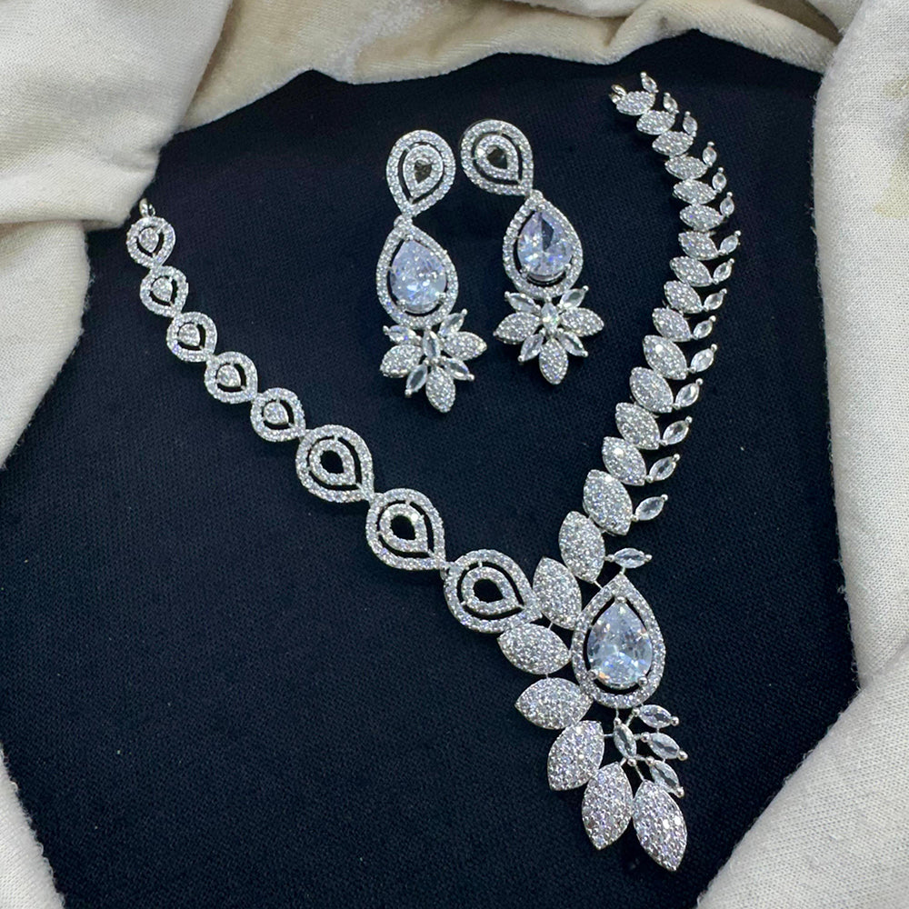 Tanish Art Jewellery Royale Majestic American Diamonds Necklace Set 
