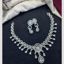 Tanish Art Jewellery Rhodium Plated Glamorous American Diamond Necklace Set