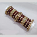 Tanish Art Jewellery Austrian Stone And Pearl Acrylic Bridal Bangles Set 