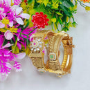 Tanish Art Jewellery Sparkling Pota Stone And Pearl Bangles Set for Women