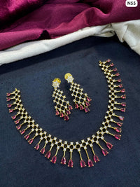 Tanish Art Jewellery Elegant Glow AD And Austrain Stone Necklace Set