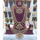 Tanish Art Jewellery Divine Beauty Pota And Pearl Temple Necklace Set