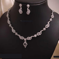 Tanish Art Jewellery  Diva Spark Austrian Stone Party Perfect Necklace Set 