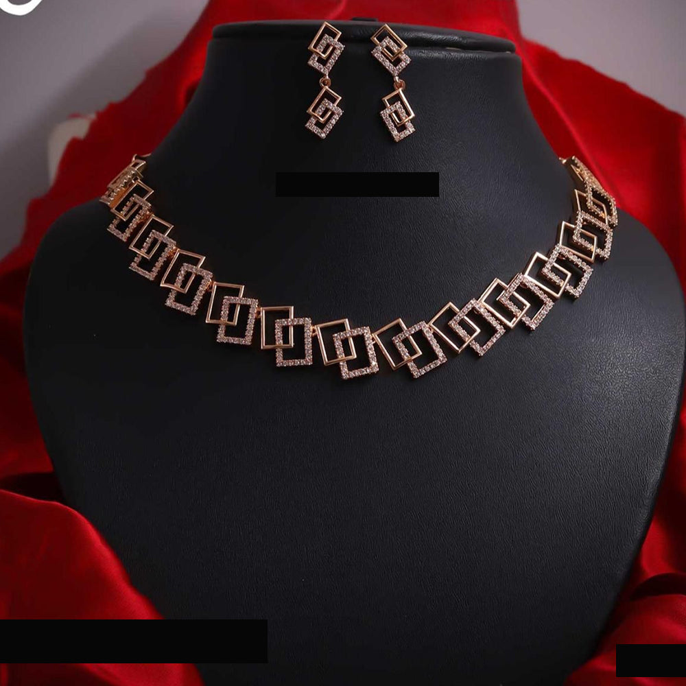 Tanish Art Jewellery Glam Vibe Austrain Stone Fashion Necklace Set 