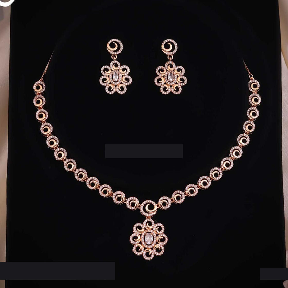Tanish Art Jewellery Glam Vibe Austrain Stone Fashion Necklace Set 