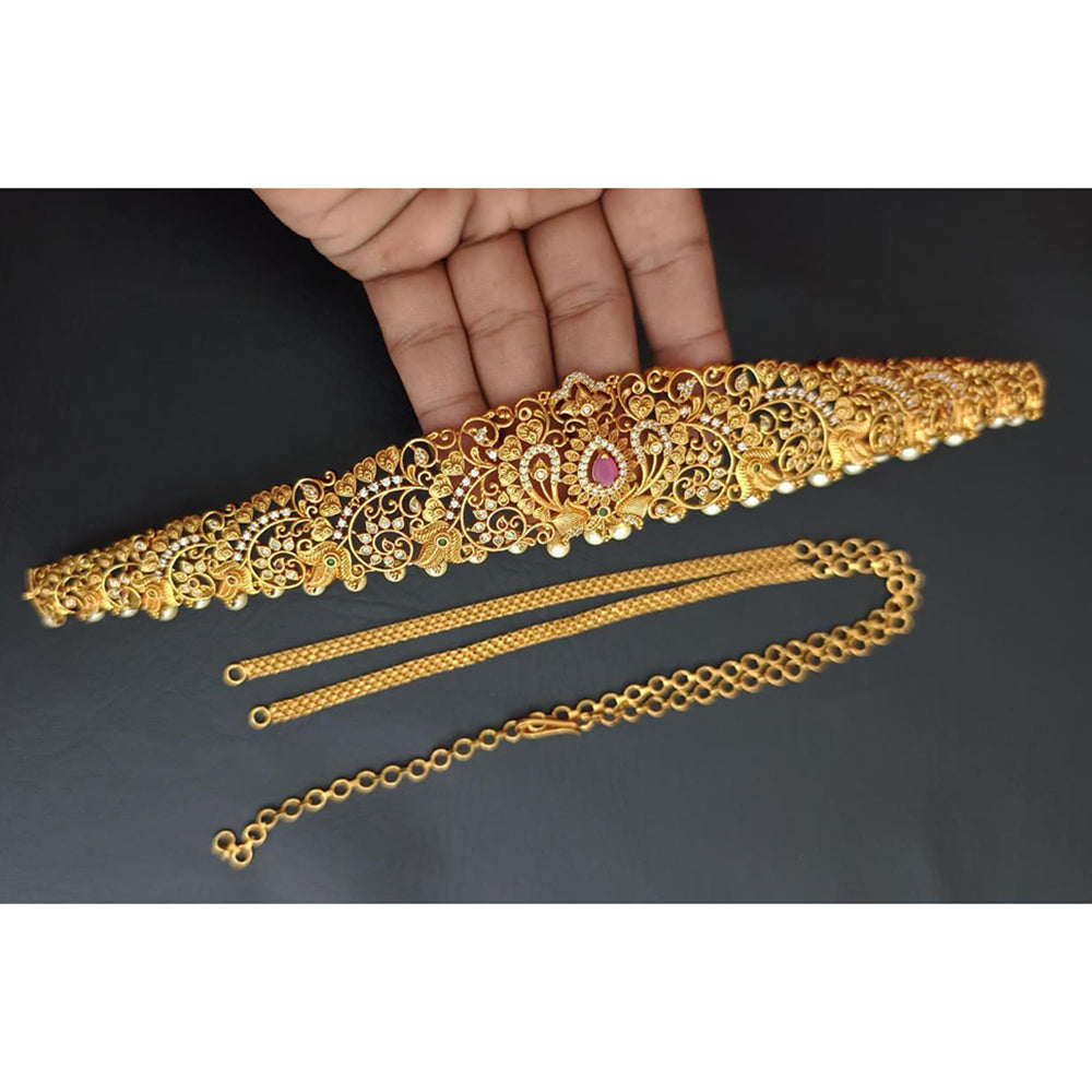 Tanish Art Jewellery Timeless Pota Stone And Pearls Kamarbandh