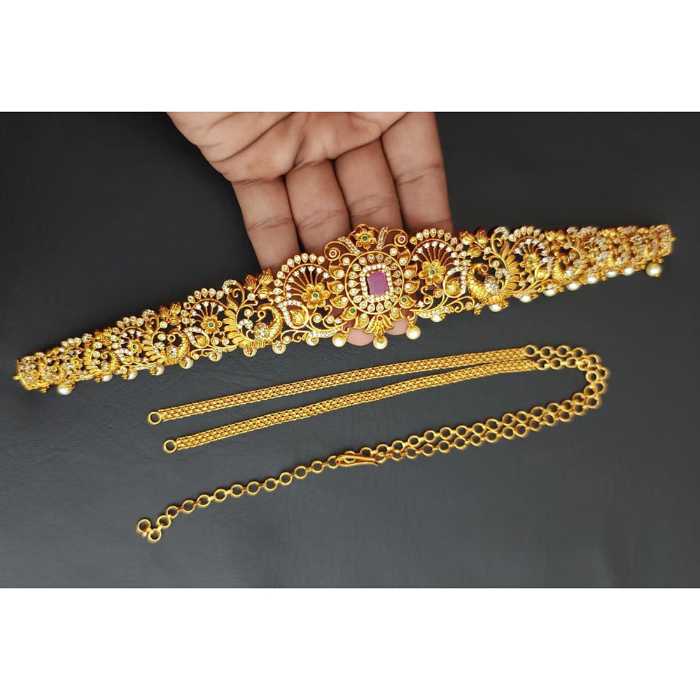 Tanish Art Jewellery Timeless Pota Stone And Pearls Kamarbandh
