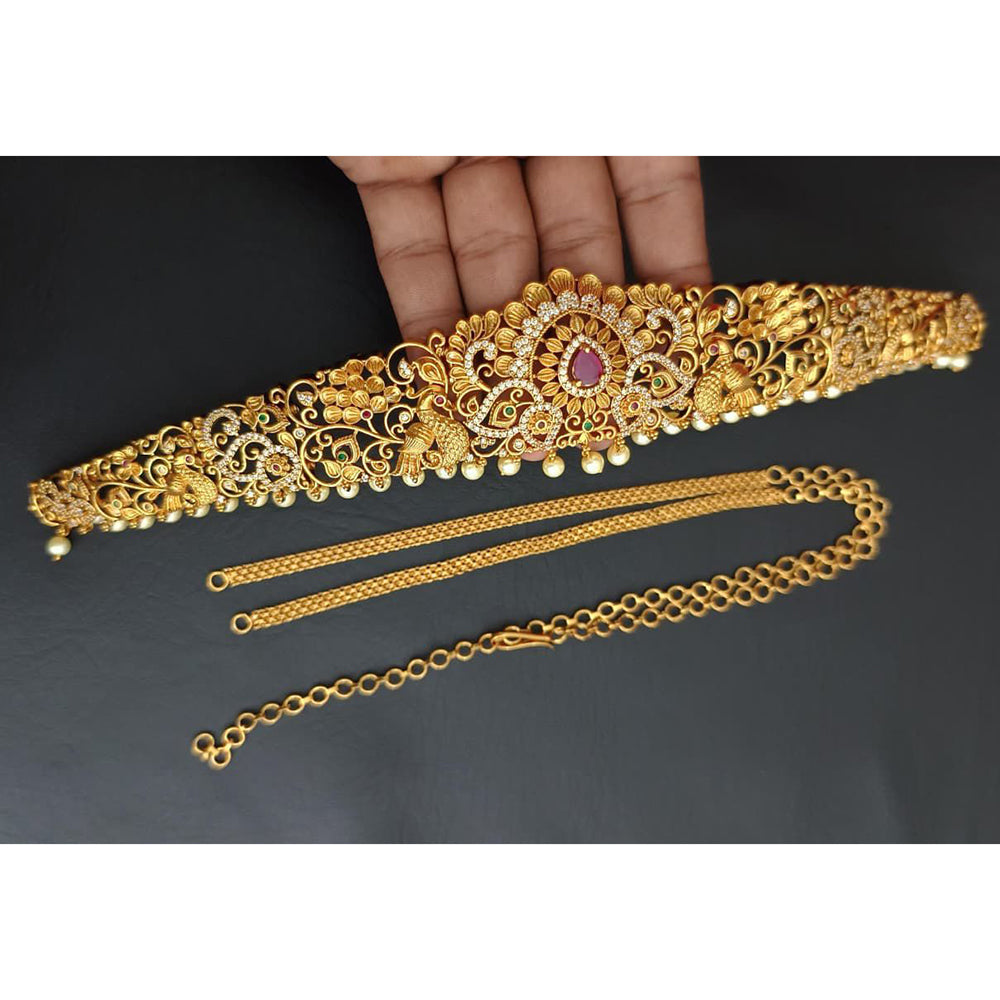 Tanish Art Jewellery Timeless Pota Stone And Pearls Kamarbandh