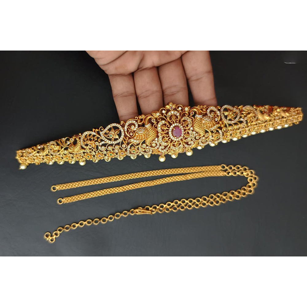 Tanish Art Jewellery Timeless Pota Stone And Pearls Kamarbandh