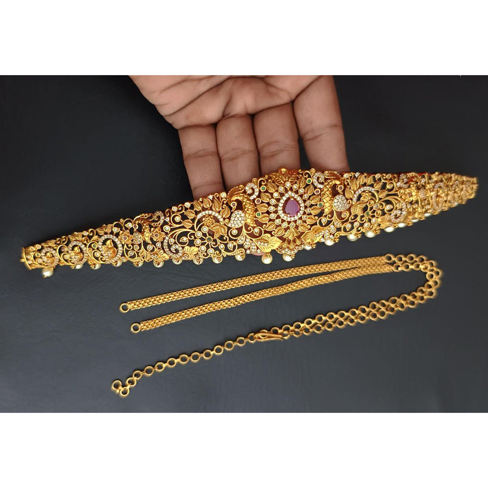 Tanish Art Jewellery Timeless Pota Stone And Pearls Kamarbandh