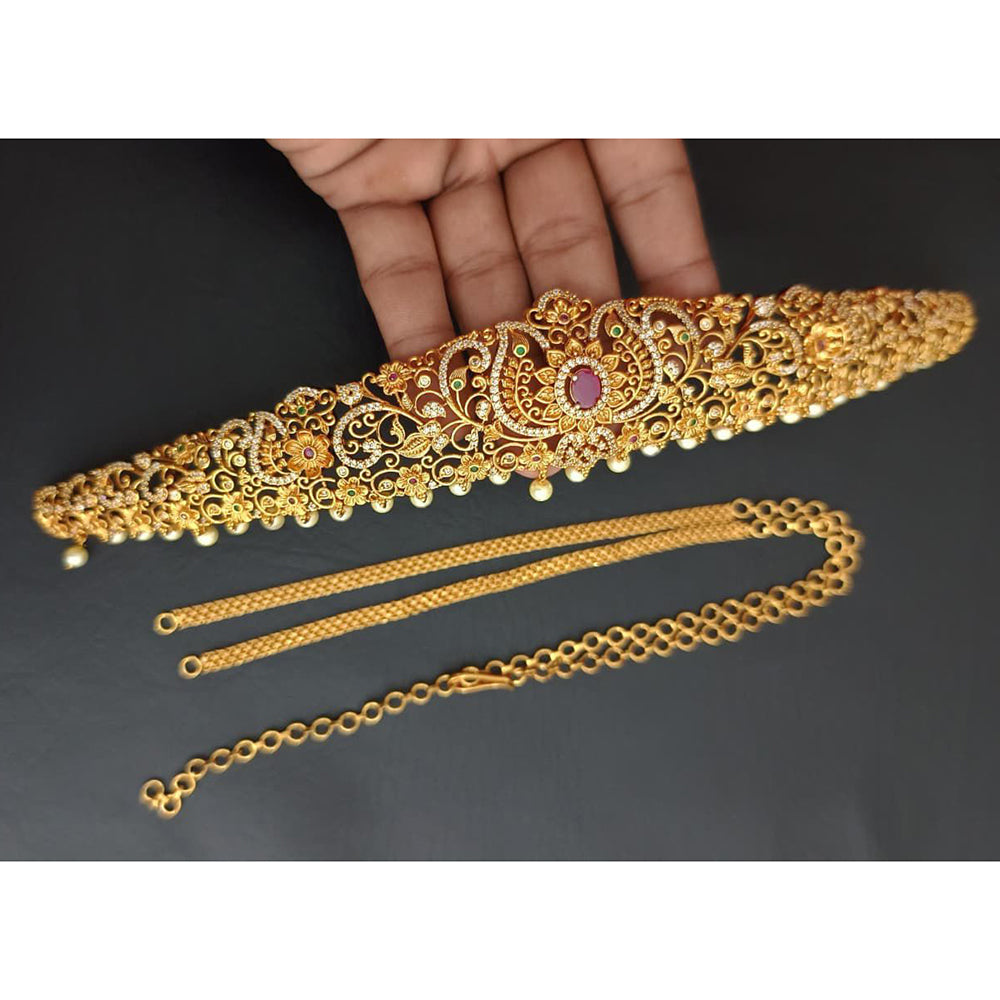 Tanish Art Jewellery Timeless Pota Stone And Pearls Kamarbandh