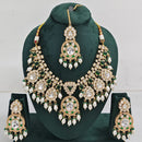 Tanish Art Jewellery Designer Kundan Beads And Pearl Necklace Set