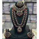 Tanish Art Jewellery Designer Pota Stone And Pearl Double Necklace Set