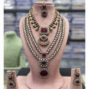 Tanish Art Jewellery Royal Look Kundan Stone Double Necklace Set