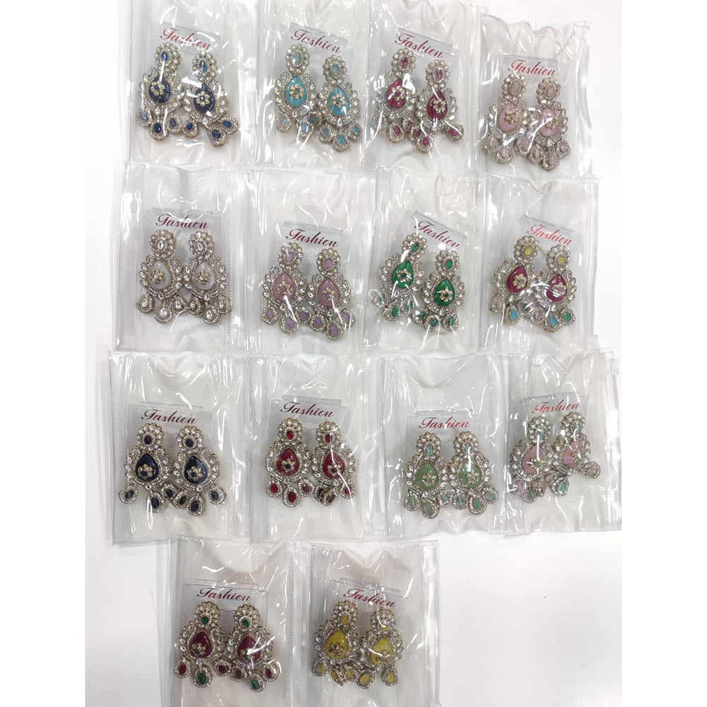 Tanish Art Jewellery Radiant Pota Stone And Austrian Stone Dangle Earrings