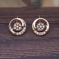 Tanish Art Jewellery Royal Austrian Stone And Pearl Bow Stud Earrings 