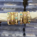 Tanish Art Jewellery Pota Stone And Meenakari Designer Openable Bangles Set