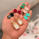 Tanish Art Jewellery Premium Crystal Stone And Pearl Changeable Dangler Earrings