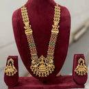 Tanish Art Jewellery South Indian Temple Pota Stone And Pearl Long Necklace Set