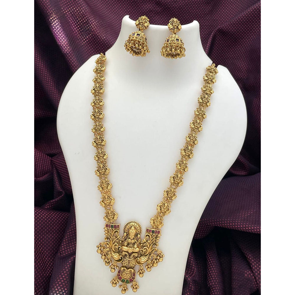 Tanish Art Jewellery South Indian Temple Pota Stone And Pearl Long Necklace Set