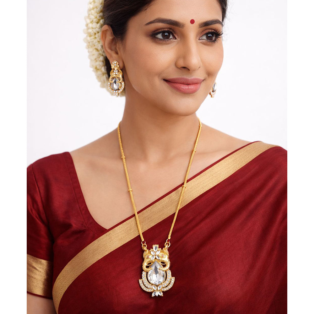 Tanish Art Jewellery Sparkling Crystal Stone Occasion Necklace Set