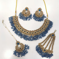 Tanish Art Jewellery Shimmering Crystal And Pearl Necklace Set