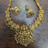 Tanish Art Jewellery South Indian Temple Pota Stone And Pearl Necklace Set