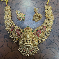 Tanish Art Jewellery South Indian Temple Pota Stone And Pearl Necklace Set