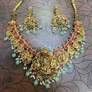 Tanish Art Jewellery South Indian Temple Pota Stone And Pearl Necklace Set