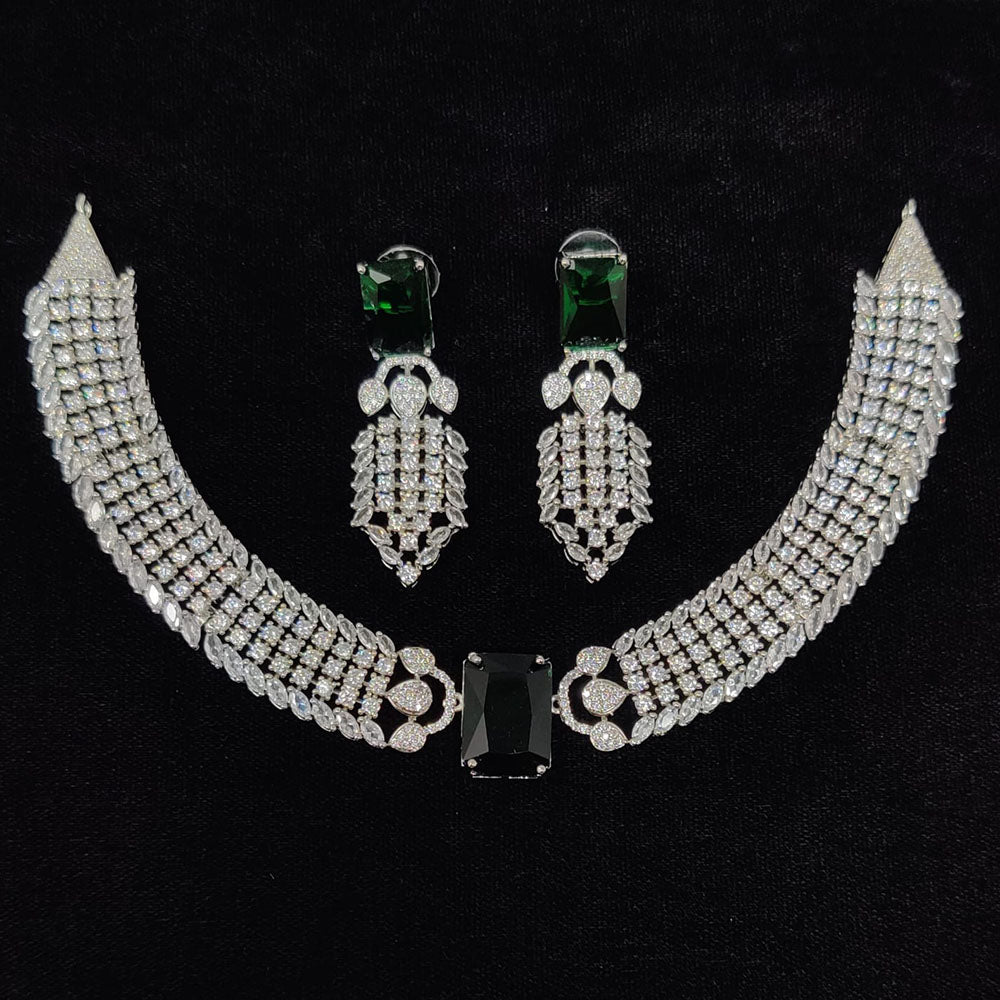 Tanish Art Jewellery Glamorous American Diamond Necklace Set