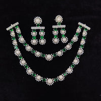 Tanish Art Jewellery Glamorous American Diamond Necklace Set