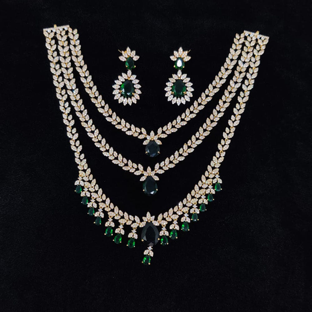 Tanish Art Jewellery Glamorous American Diamond Necklace Set