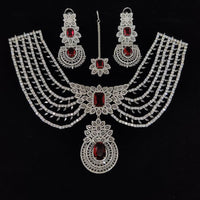 Tanish Art Jewellery Glamorous American Diamond Necklace Set