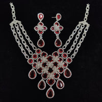 Tanish Art Jewellery Glamorous American Diamond Necklace Set