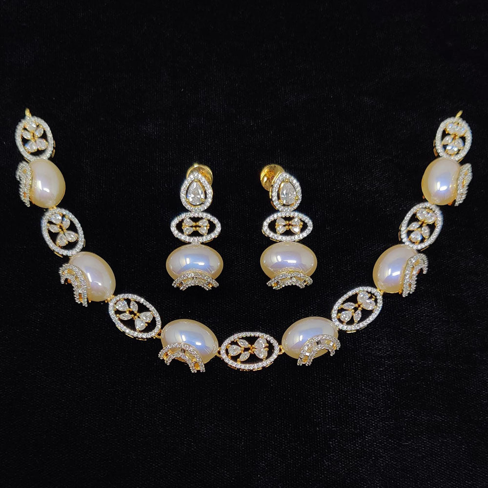Tanish Art Jewellery Royal Austrian Stone And Pearl Necklace Set
