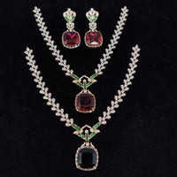 Tanish Art Jewellery Glamorous American Diamond Necklace Set