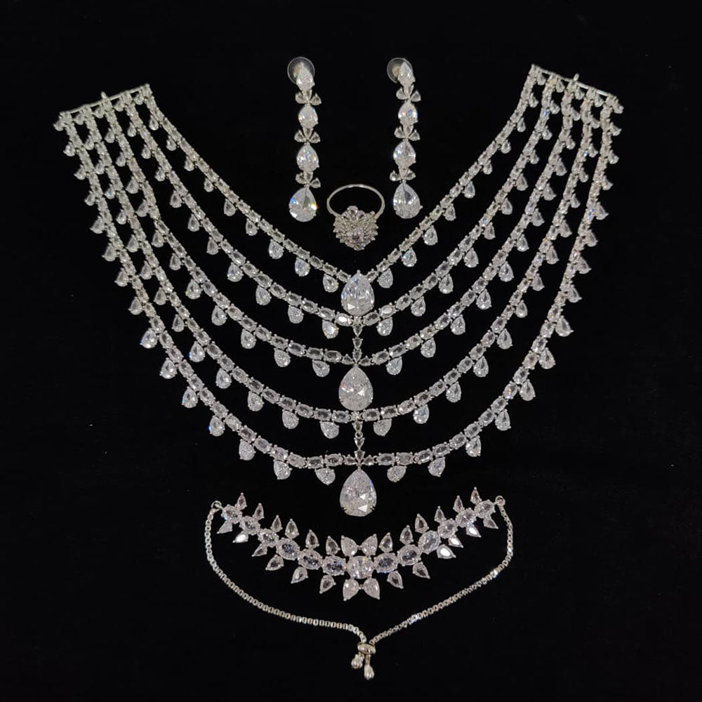 Tanish Art Jewellery Glamorous American Diamond Jewellery Combo Set