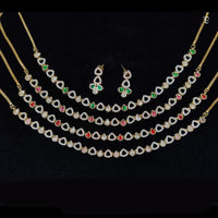 Tanish Art Jewellery Classic Polki Kundan And Austrian Stone Necklace Set