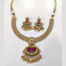 Tanish Art Jewellery Royal Pota Stone And Pearl Necklace Set 