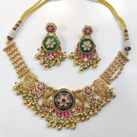 Tanish Art Jewellery Royal Pota Stone And Pearl Necklace Set 