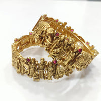 Tanish Art Jewellery Heritage Pota Stone Temple Openable Bangles Set